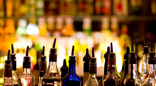 The bar's selection of drinks